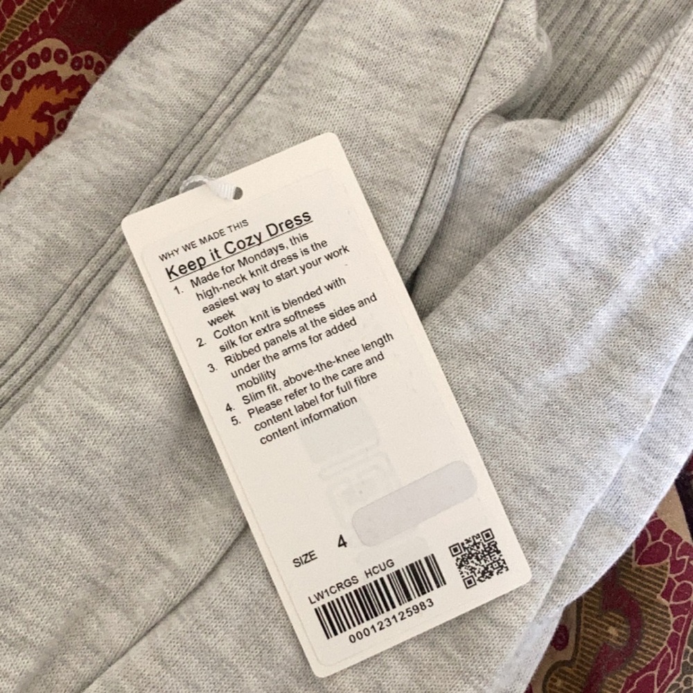 lululemon Keep it Cozy Dress in Heathered Core Ultra Light Grey - Picture 4 of 4
